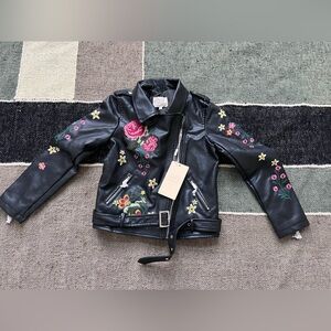 Hannah Banana Black Floral Kids Jacket